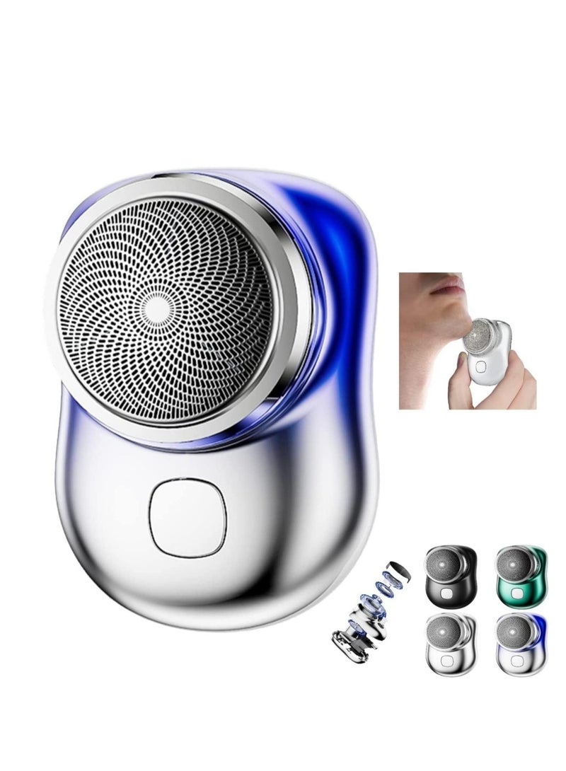 Pocket-sized Electric Shaver: Effortless Grooming on the Go with Mini USB Rechargeable Shaver for Men in Blue - Image 1