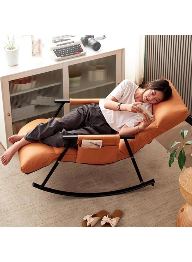 Rocking Chair ， Glider Rocker Chair Side Pockets Modern Lounge for Balcony for Living Room Classroom Bedroom Ergonomic Design - Image 5