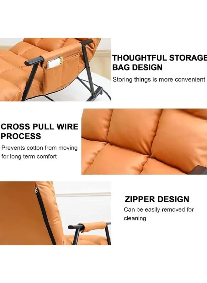 Rocking Chair ， Glider Rocker Chair Side Pockets Modern Lounge for Balcony for Living Room Classroom Bedroom Ergonomic Design - Image 4