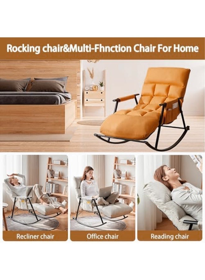 Rocking Chair ， Glider Rocker Chair Side Pockets Modern Lounge for Balcony for Living Room Classroom Bedroom Ergonomic Design - Image 2