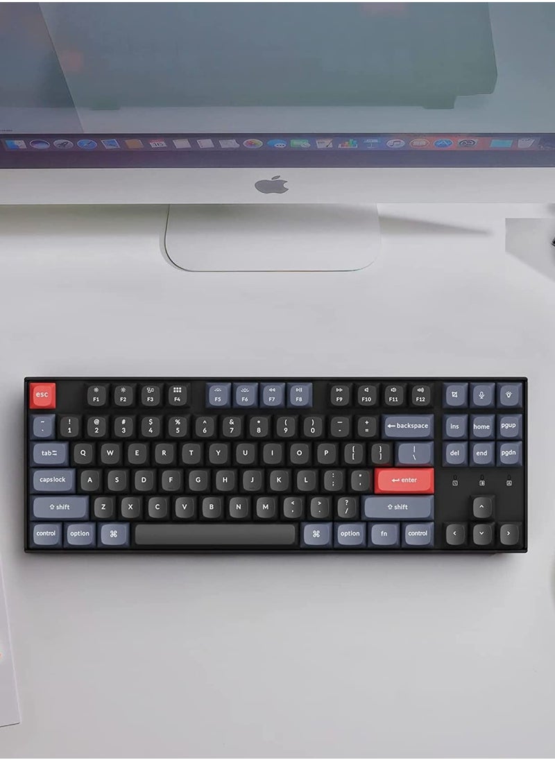 Keychron - K8 Pro Wireless Custom Mechanical Keyboard, 87 keys QMK/VIA Programmable Bluetooth/Wired White Backlight Tenkeyless with Hot-swappable Gateron G Pro Brown Switch Compatible with Mac Windows Linux - Image 1