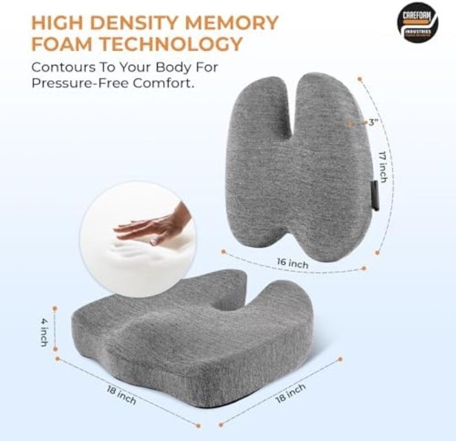 CareFoam Memory Foam Coccyx Seat Cushion for Tailbone Pain | 2-Year Warranty | Sciatica & Back Pain  Relief - Image 5