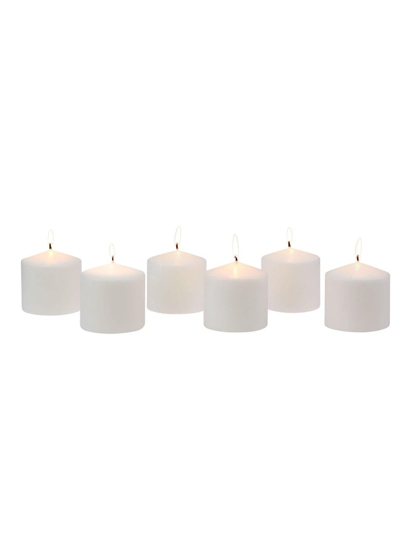 Long Burning Unscented Pillar Candles 3x4 White - Image 4