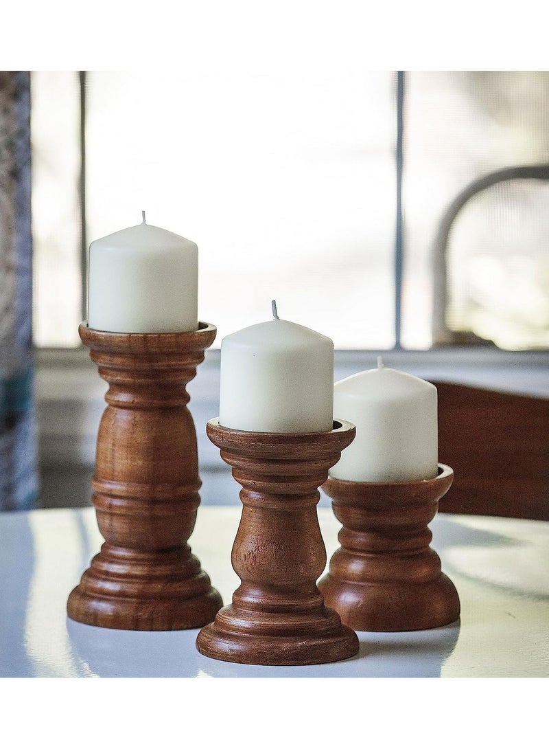 Long Burning Unscented Pillar Candles 3x4 White - Image 2