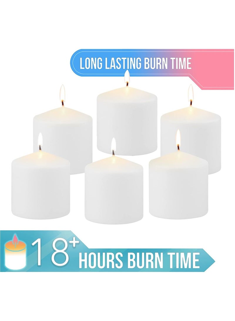 Long Burning Unscented Pillar Candles 3x4 White - Image 5