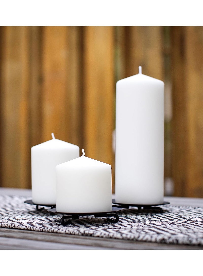 Long Burning Unscented Pillar Candles 3x4 White - Image 3