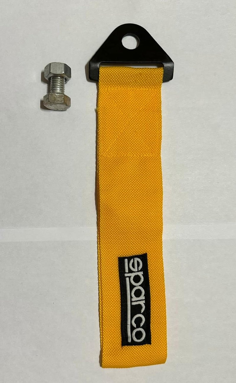 AUTO MT SPARCO CAR Truck Tow Belt Strap Universal Front Rear Tow Strap Tow Hook Towing Belt (Nylon, 1000 kg Pull Capacity) (Yellow-SPARCO Tow Belt) - Image 2