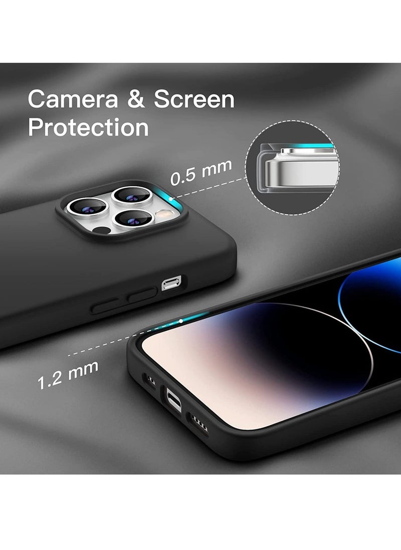 Raxoom Silicone Case for iPhone 14 Pro 6.1-Inch, Silky-Soft Touch Full-Body Protective Phone Case, Shockproof Cover with Microfiber Lining (Black) - Image 3