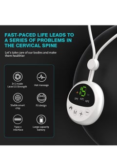 Excefore Neck Massager, EMS Pulse Hot Compress Cervical Spine Massager/Portable Pendant Shoulder Neck Hanging Neck Protector Physiotherapy Device/USB Multi-Mode Massager, Suitable for Everyone  - Image 2
