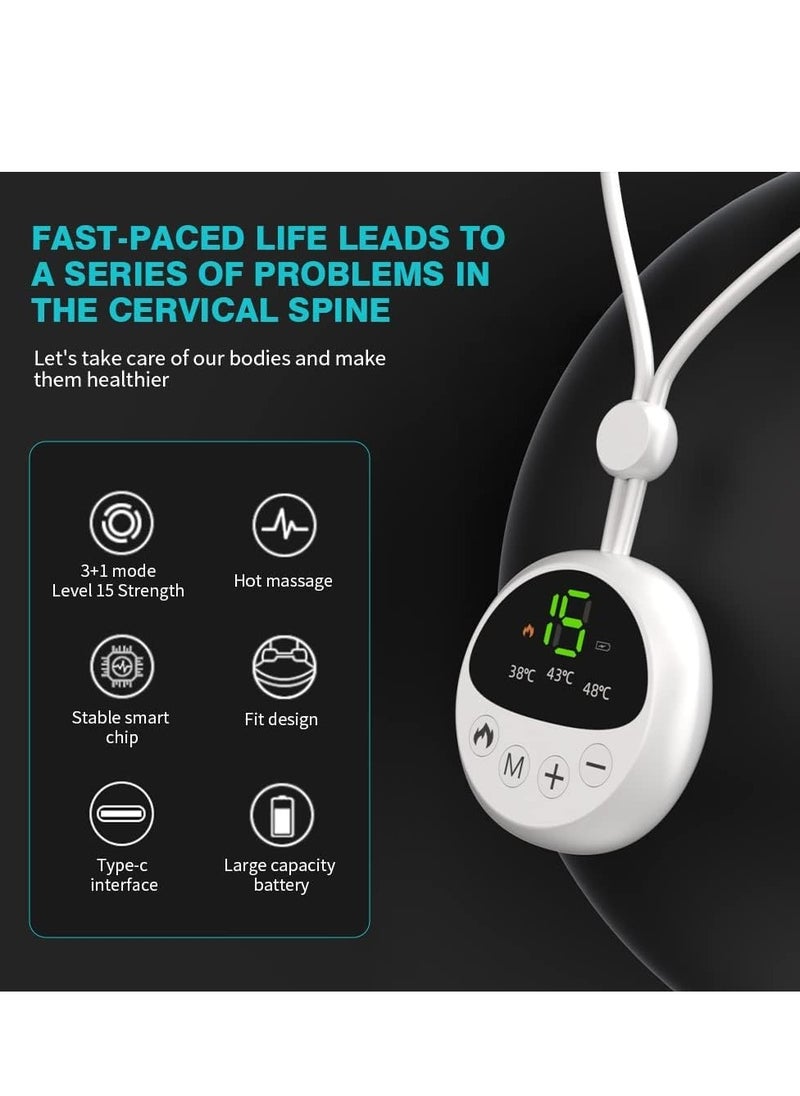Excefore Neck Massager, EMS Pulse Hot Compress Cervical Spine Massager/Portable Pendant Shoulder Neck Hanging Neck Protector Physiotherapy Device/USB Multi-Mode Massager, Suitable for Everyone  - Image 2