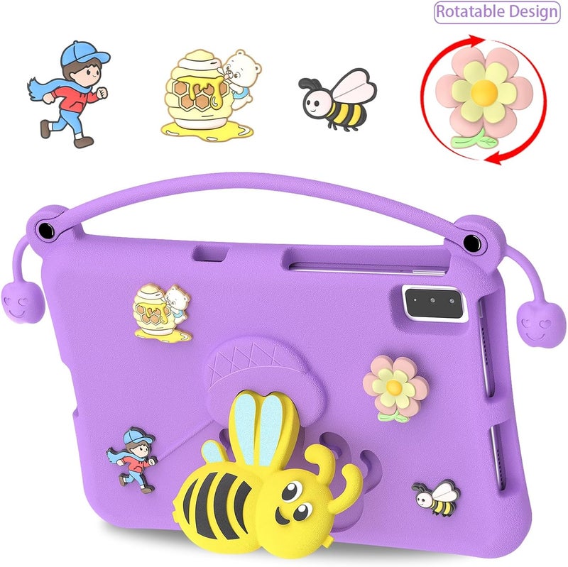 Yunseity EVA Kids Tablet Case Shockproof Tablet Cover Lightweight Sleeve with Stand for TAB S6 10.5 A7 10.4 for S6 Lite 10.4 for M10 10.3 (Purple) - Image 3