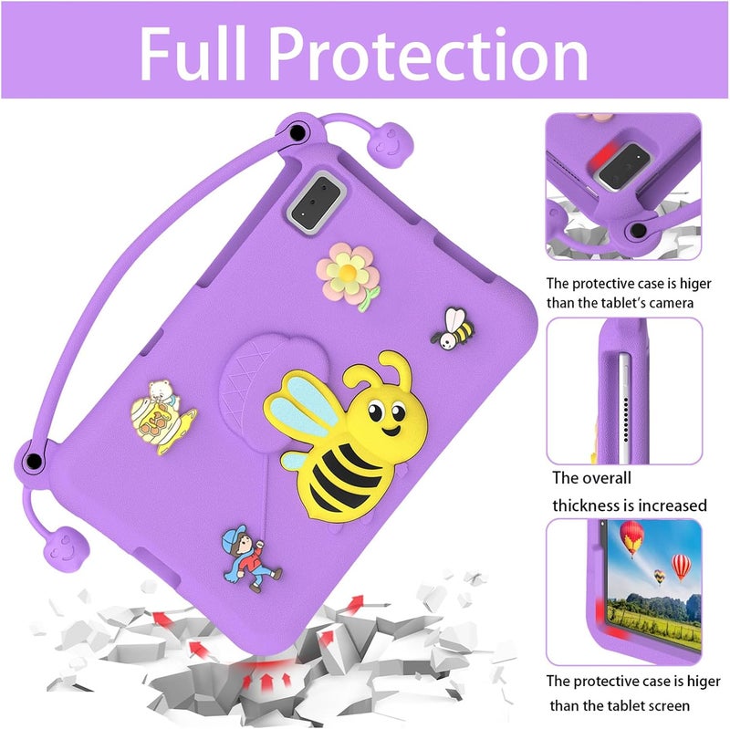 Yunseity EVA Kids Tablet Case Shockproof Tablet Cover Lightweight Sleeve with Stand for TAB S6 10.5 A7 10.4 for S6 Lite 10.4 for M10 10.3 (Purple) - Image 2