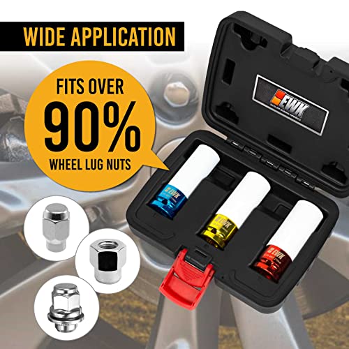 EWK 3 Pcs 1/2-inch Drive Non Marring Lug Nut Socket Set, 17mm 19mm 21mm Lug Nut Socket - Image 4