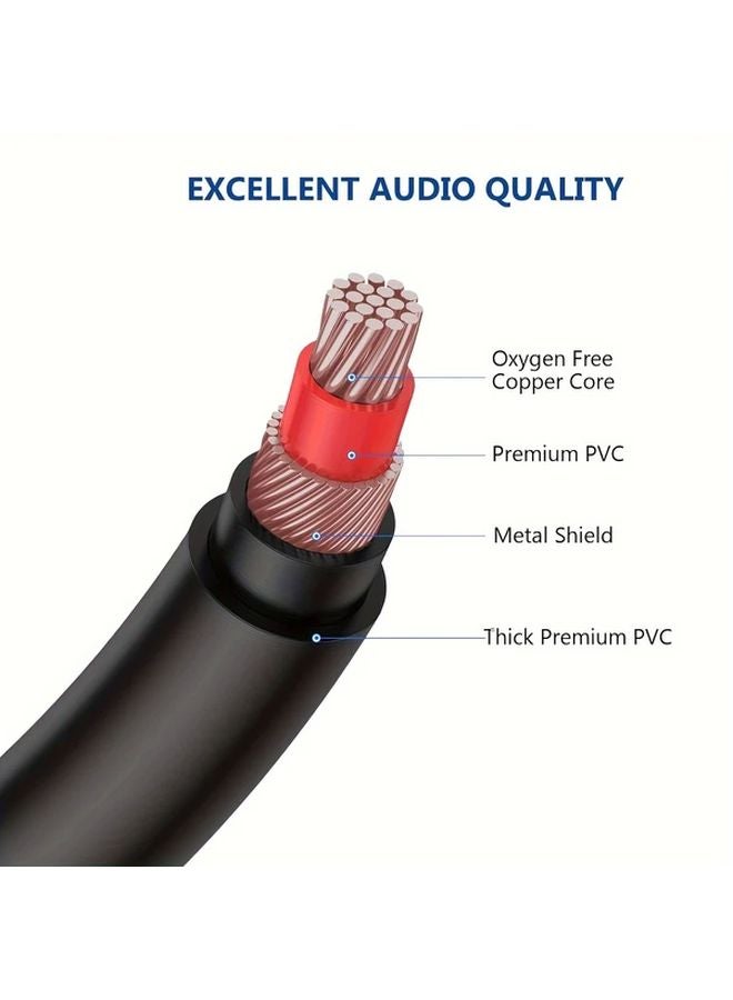 3.5 مم ذكر إلى 2 كابل صوت ستيريو Y RCA 6.0 قدم كابل مقسم AUX RCA - Image 4