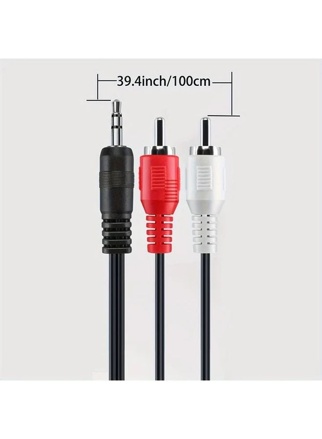 3.5 مم ذكر إلى 2 كابل صوت ستيريو Y RCA 6.0 قدم كابل مقسم AUX RCA - Image 2