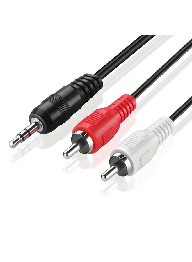 3.5 مم ذكر إلى 2 كابل صوت ستيريو Y RCA 6.0 قدم كابل مقسم AUX RCA - Image 3