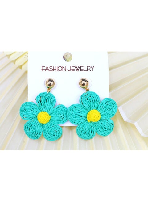 حلق وردة خوص مينت جرين