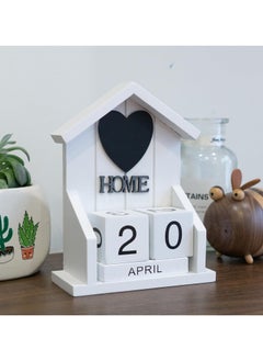 LINGWEI Wooden Perpetual Desk Calendar Rustic Chic Block Design with Month and Date Display Vintage Farmhouse Desktop Decor for Home Office  - Image 2