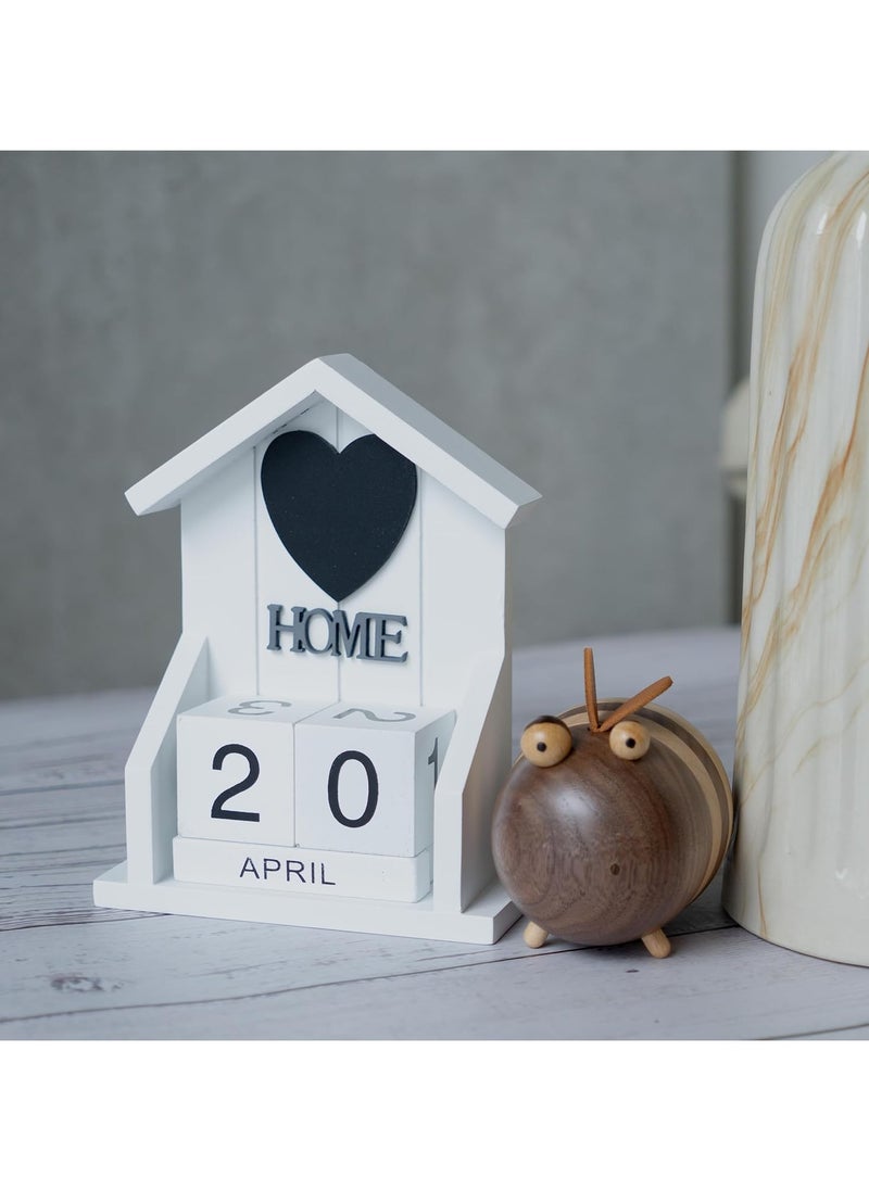 LINGWEI Wooden Perpetual Desk Calendar Rustic Chic Block Design with Month and Date Display Vintage Farmhouse Desktop Decor for Home Office  - Image 3