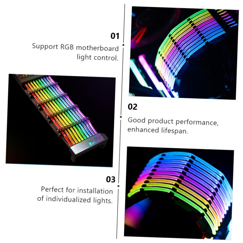 كابل تمديد طاقة بطاقة الرسوميات 5 فولت مع إضاءة ARGB RGB لحالات ATX وMATX - Image 5