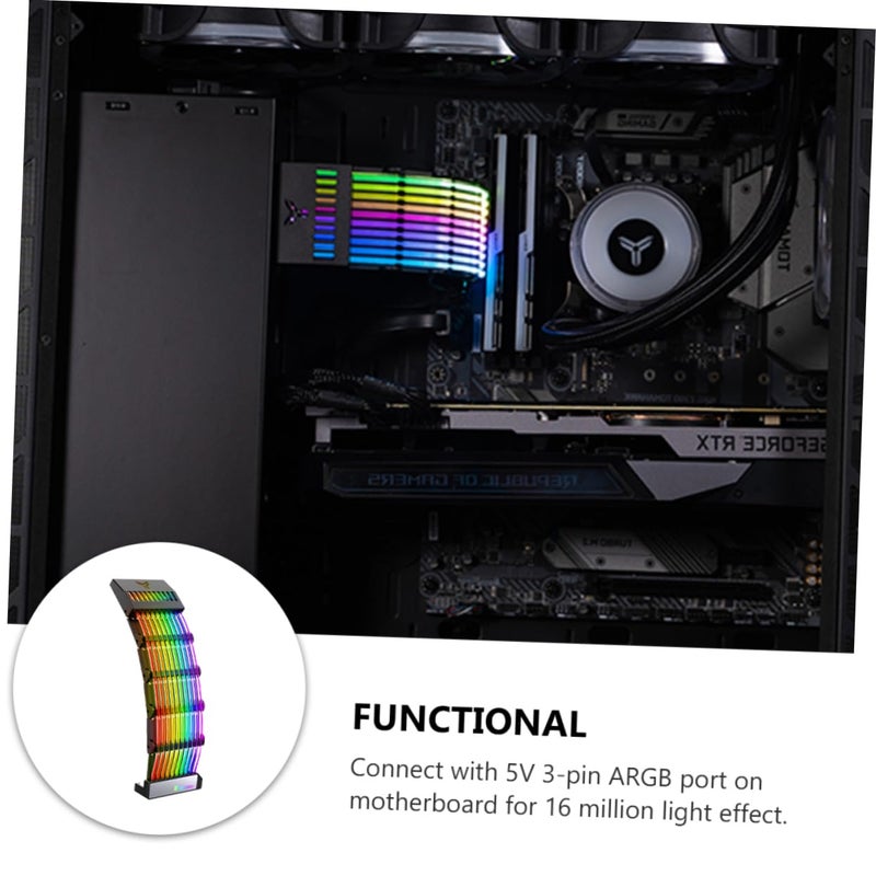 كابل تمديد طاقة بطاقة الرسوميات 5 فولت مع إضاءة ARGB RGB لحالات ATX وMATX - Image 4