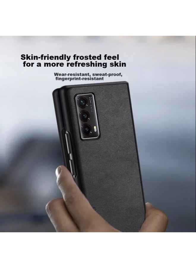 Shangsu, Suitable For, Honor Magic Vs2 Phone Case, Magic Vs2 Protective Cover, Sheepskin Left And Right Folding Style, Honor Silicone Soft Case, Shockproof, For Women And Men, Outer Shell, Graphite Gray - Image 4