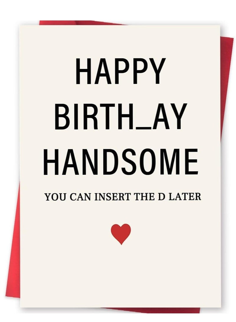 Funny Birthday Card & Gifts for Men Husband Boyfriend Him, Happy Birthday Card, Modern Letter Print - Image 1