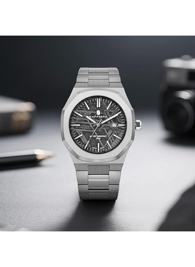 Sapphero Watch for Men Stainless Steel Mens Watches Waterproof Analog Quartz Movement Wrist Watch Gifts for Men - Image 5