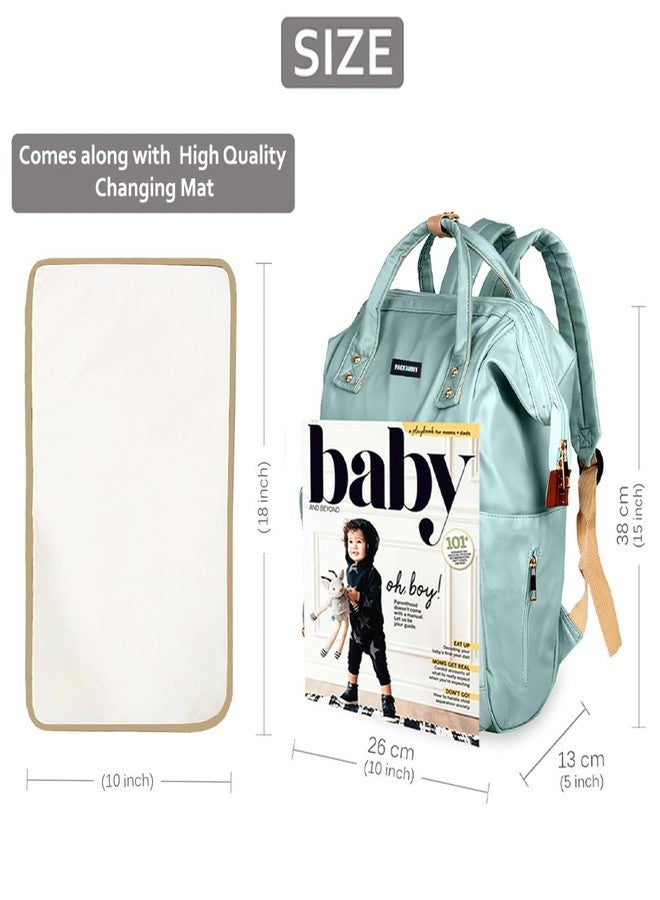 PACKNBUY Stylish Diaper Bag for Mothers for Travel with Changing Mat, Maternity Bag with Insulated Bottle Pockets and Multiple Pockets Baby Diaper Bag to Store Newborn Baby Products (Green) - Image 2