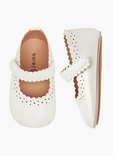 Girls Perforated Booties with Hook and Loop Closure