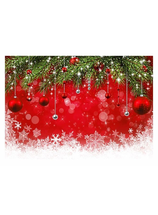 Allenjoy 7x5ft Snowflake Christmas Backdrop for Winter New Year Eve Photography Family Party Birthday Glitter Bokeh Sparkle Red Merry Xmas Background Baby Shower Decoration Photo Booth Props - Image 1