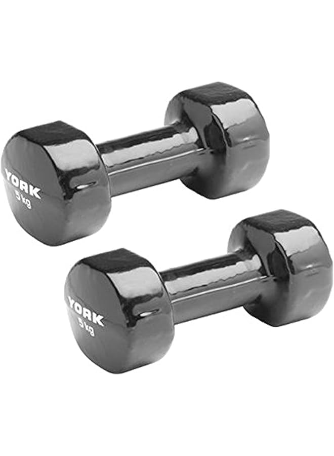 YORK Fitness Vinyl Dumbbell 5Kg Black 1677 @Fs