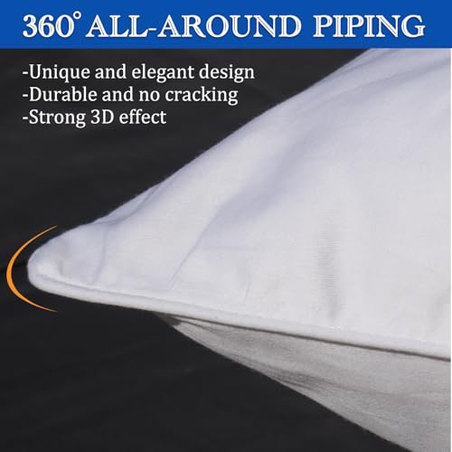 Precoco White Pillow Cases Standard Size-100% Cotton Pillowcase Covers with Zipper Hidden, Breathable & Ultra Soft/Pillow Covers for Easy Care, Set of 2 - Image 5