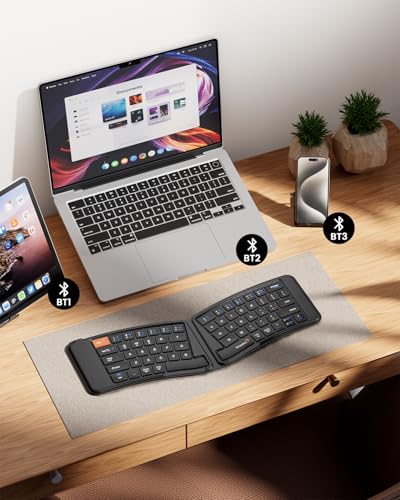 ProtoArc Ergonomic Foldable Keyboard, XK03 Split Folding Travel Bluetooth Keyboard, Ultra Slim, Portable for iPad, iPhone, Tablet, Laptop, PC - Image 5