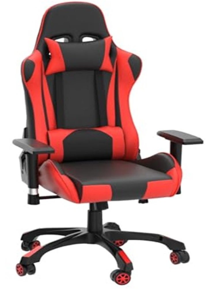 AWF AL WADI FURNITURE Heavy Duty Gaming Chair Racing Computer Office Chair High Back Swivel Desk Chair With Adjusting Headrest And Lumbar Support 360 Degree Swivel - Red/Black 