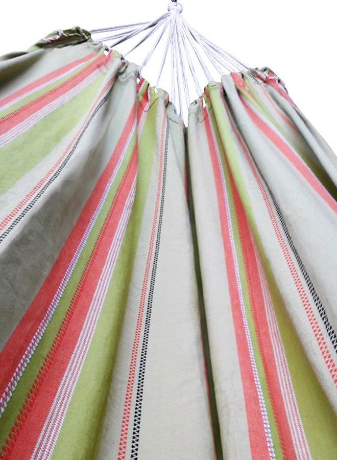 Hangit Fabric Cotton Hammock (Green Stripes, 396 Centimeters) - Image 2
