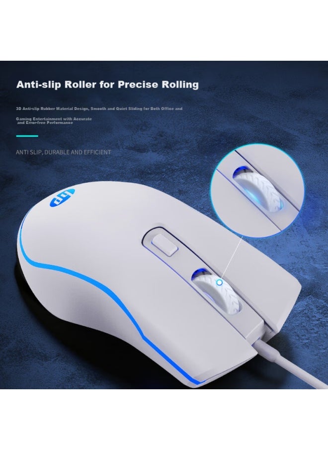 HP Hp Wired Gaming Mouse For Pubg, Lol, With Mechanical Programmable Macro Keys, Office Universal Peripheral M200 White (silent Version)  - Image 4