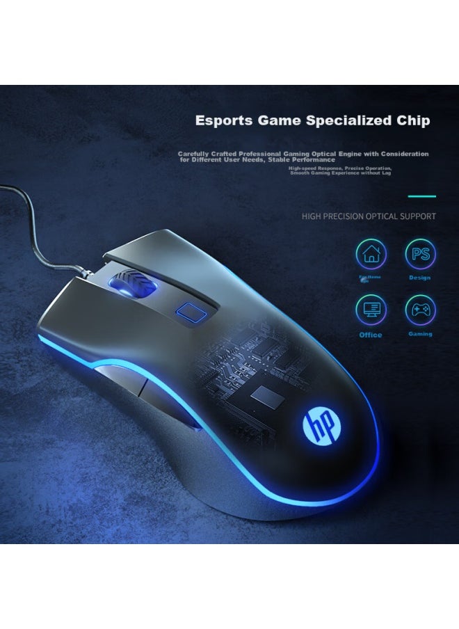 HP Hp Wired Gaming Mouse For Pubg, Lol, With Mechanical Programmable Macro Keys, Office Universal Peripheral M200 White (silent Version)  - Image 3
