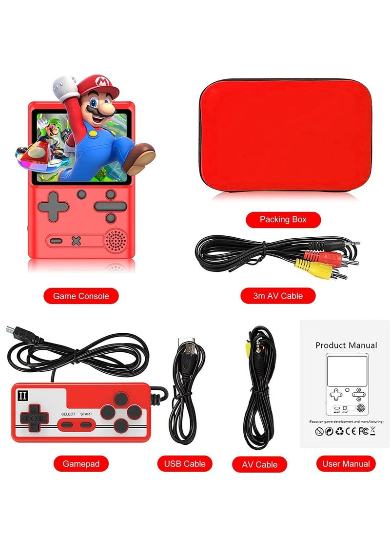 SYOSI - SYOSI Retro Handheld Game Console for Kids Portable Video Game Console with Gamepad and 3 In Screen Built-in 500 Classic FC Games Rechargeable Battery Support for Connecting TV and 2 Players Red - Image 1