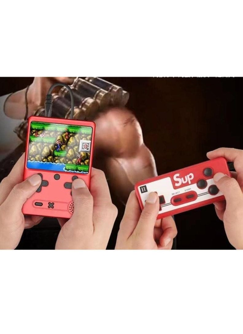 SYOSI - SYOSI Retro Handheld Game Console for Kids Portable Video Game Console with Gamepad and 3 In Screen Built-in 500 Classic FC Games Rechargeable Battery Support for Connecting TV and 2 Players Red - Image 1