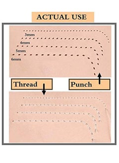 KASTWAVE 4 Pcs Leather Prong Punch Tool Set, Leather Craft Tool Hole Punches, 1/2/4/6 Leather Prong Punch Leather Lacing Stitching Punch Tool for Leather Craft, Prong Lacing Stitching Punch  - Image 3