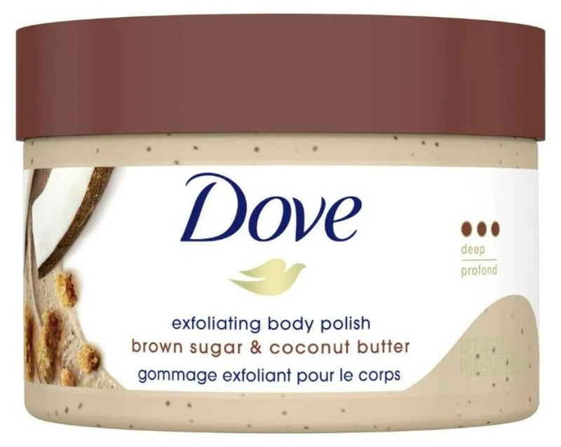 دوف مقشر السكر البني وزبدة جوز الهند للحصول على بشرة ناعمة وحريرية مقشر الجسم ويعيد المغذيات الطبيعية للبشرة 298 جم - Image 1