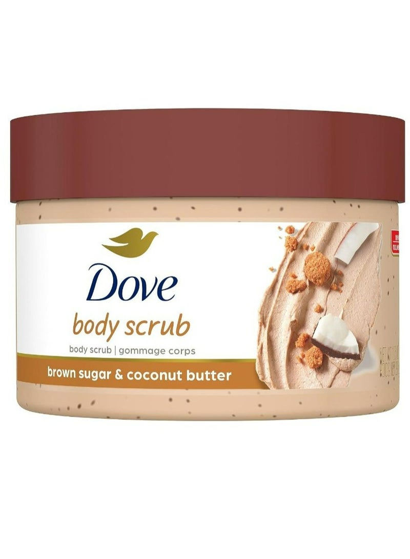 Dove Scrub Brown Sugar Coconut Butter For Silky Smooth Skin Body Scrub Exfoliates Restores Skin's Natural Nutrients 298G - Image 2