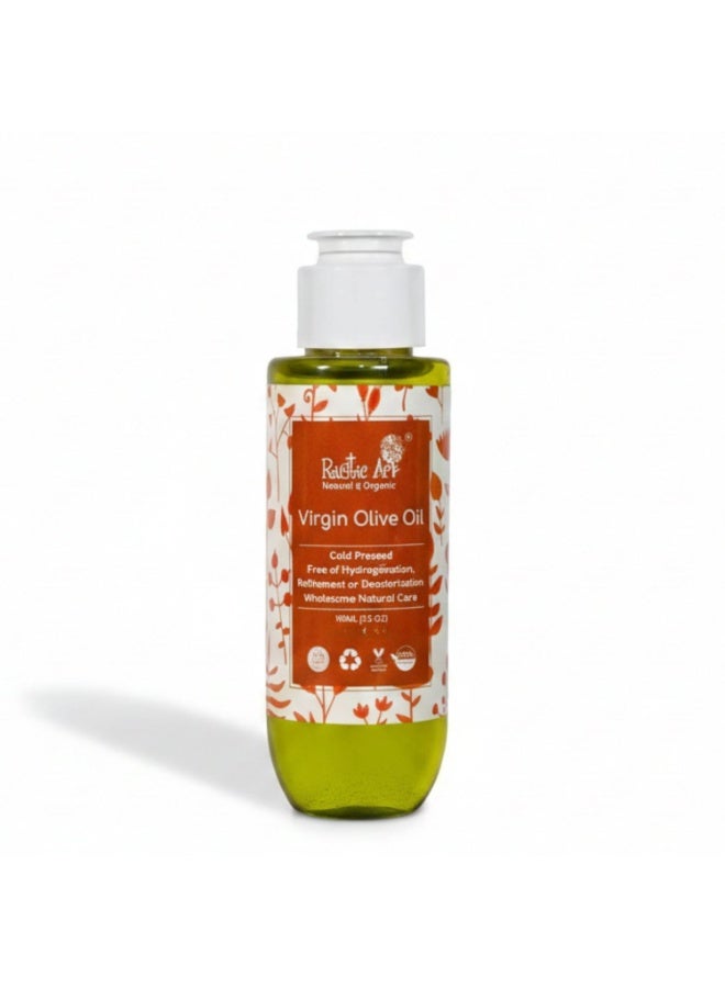 Rustic Art Virgin Olive Oil | Organic & Coldpressed | For Skin & Hair | For Women & Men | 100ml - Image 1