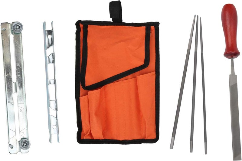 VINGVO Chainsaw Sharpening Kit, Chainsaw Sharpener Kit 8pcs Chainsaw Sharpening Kit Chainsaw Accessories File Sharpener Tools Grinding Files Set with Storage Bag - Image 5