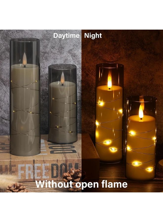 5pcs Red Lampshade Without Remote Flickering Flameless LED Pillar Candles Warm White Cascading Effect Battery Operated Tabletop Decor For Parties Weddings Home Glow - Image 5