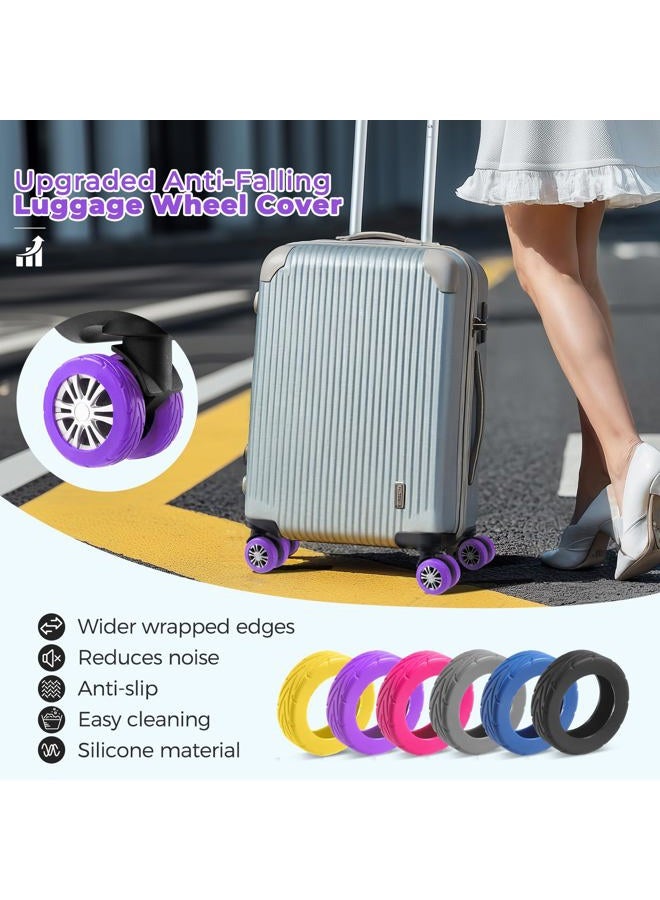 Wanzhuango Luggage Wheel Protector Covers, Purple, Soft, Silent. Protect Luggage Wheels - Image 2