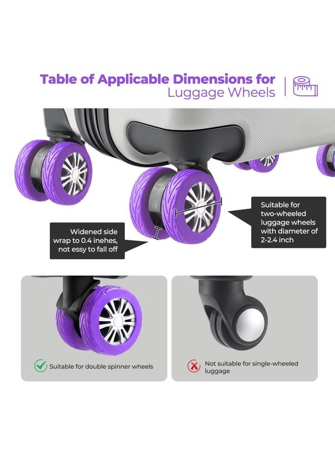 Wanzhuango Luggage Wheel Protector Covers, Purple, Soft, Silent. Protect Luggage Wheels - Image 5