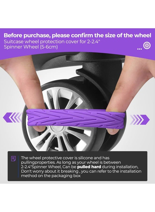 Wanzhuango Luggage Wheel Protector Covers, Purple, Soft, Silent. Protect Luggage Wheels - Image 3
