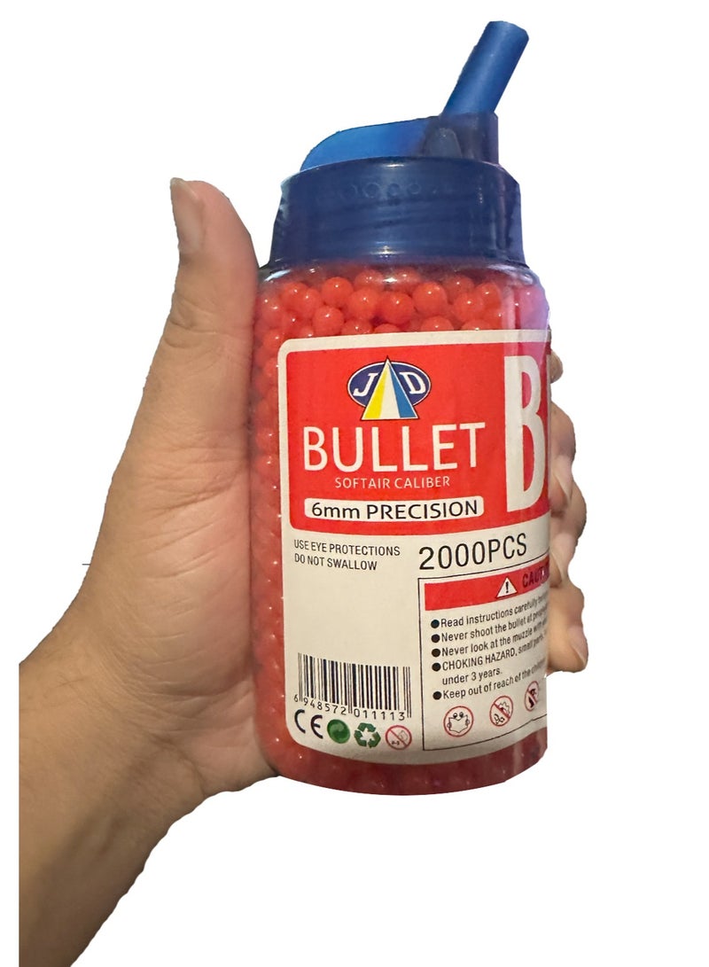 BB Bullets 6mm Round 2000 Piece In Bottle - Orange - Image 1